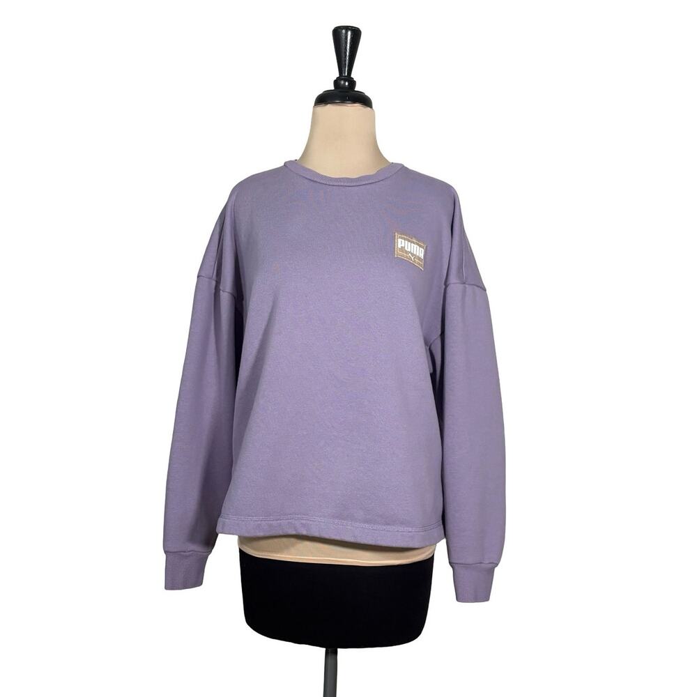 Puma Essentials Women’s Large Lavender Fleece Crewneck Sweatshirt